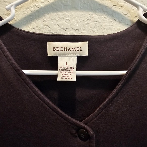 Bechamel Vintage Womens L Embroidered Short Sleeve Cardigan Top Spring‎ Floral - Picture 2 of 5